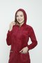 Women's Long Sleeve Hooded Soft Fleece Dress with Pockets and Zipper - 2