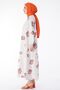 Plain Crew Neck Women's Orange Patterned Dress - 13151 - 4