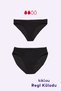 Little Black Menstrual Panties Set of 2 Organic Cotton Inner Fabric