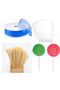 Cookie Lollipop Cake Cakepops Making Set 201 Pieces: Cookie Bags, Wooden Lollipop Sticks, Blue Ribbon