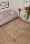 Moreno Viscose Woven Rug Non-Slip Base Washable Light Brown Anthracite Kitchen Rug 1323 - 7