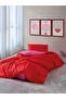 Popping Colors Single Elastic Sheet Duvet Cover Set Sage Red-Fuchsia - 2