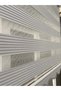 Light Gray Zebra Patterned Large Pleated Curtain - Sectional Aluminum Case Metal Leg - 3