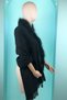 Women's Mother Faux Fur Genuine Wool Tasseled Black Soft Winter Thick Shoulder Shawl 299 - 2
