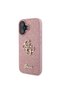 iPhone 16 Plus Compatible Case Guess Licensed 4g Large Metal Logo Glitter Cover Pink
