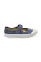 Women's Navy Blue Ballerina Shoes - Velcro Linen Ballerina - 4