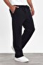 New Season Men's Baggy Loose Fit 3 Thread Raster Black Sweatpants Mz73037 - 5