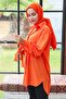 Orange Women's Tunic - Plain Shirt Collar - 10811 - 3