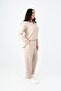 Women's Large Size Linen Fabric Polo Collar Double Suit 8071-24 - 3