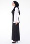Straight Collar Women's Black Spanish Sleeve Detailed Dress - 13195 - 3