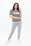 Women's Large Size Striped Tracksuit Set 8106-24