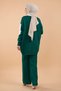 Straight Half Turtleneck Women's Green Knitwear Tunic Pants - 23792 - 5