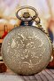 Special Retro Bronze Color Numeral Embroidered Design Chain Pocket Watch - 4