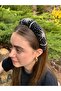 Handmade Black Velvet Zircon Stone Evening Dress Tiara – Thick Curved Women's Accessory |   Bym033 - 2