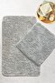 Cotton Basic Gray 60X100 50X60 Non-Slip Based 2-Piece Bathroom Mat Set