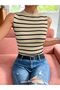 Dier Moda Women's Ribbed Look Thick Strap Basic Undershirt - 3