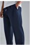 Navy Baggy Comfortable Slim Cut Straight Leg Sweatpants - 3