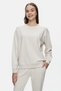 Sunniva Bone Color Crew Neck Cotton Embroidered Loose Fit Women's Sweatshirt
