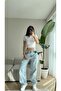 Baggy Jeans with Belt Buckle-ICE BLUE
