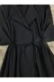 Side Tie-Cuff Slit Kimono - Black - 4