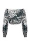 Men's Multi Color Zebra Patterned Low Shoulder Smart Blouse - 6
