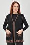 Mother Knitwear Black Rose Motif Short Pocket Vest