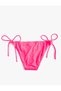Floral Textured Bikini Bottom Normal Waist Tie Detail - 2