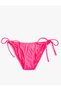 Floral Textured Bikini Bottom Normal Waist Tie Detail