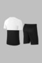 Oversized Men's White Dri-Fit Crew Neck Short Sleeve T-Shirt Shorts Bottom Top Set (4Xl-10Xl) - 4