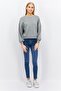 Women Round Neck Long Sleeve Plain Sweatshirt, Sage - 4