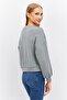 Women Round Neck Long Sleeve Plain Sweatshirt, Sage - 3