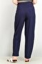 Women Regular Fit Textured Stretchable Pants, Navy - 2