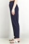 Women Regular Fit Textured Stretchable Pants, Navy - 4