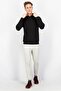 Men Brand Logo Long Sleeve Hooded Sweatshirt, Black and Orange - 3