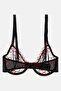 Women Textured Non Padded Wired Bra, Black