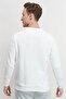 Men Crew Neck Brand Logo Long Sleeve Sweatshirt, White - 3