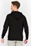Men Hooded Brand Logo Long Sleeves Sweatshirt, Black and Orange - 2