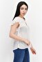 Women V-Neck Sleeveless Embroidered Blouse, Off White - 3