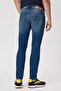 Jeff Normal Waist Slim Fit Very Narrow Leg Blue Men's Jean Trousers - 4