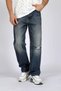 Baggy High Waist Loose Fit Straight Leg 100% Cotton Blue Men's Jeans - 3