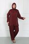 Large Size Hijab Large Swimsuit Claret Red 44010