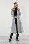 Gray Belted Stamp Coat - 4