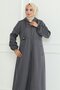 Coat with Zipper and Coat of Arms Gray 19217 - 2