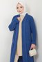Shawl Collar Pocketed Knitwear Cardigan Indigo Hm2243 - 6