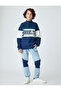 Sweatshirt with High Collar, Half Zipper, Print Detail, Long Sleeves
