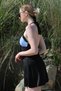 Women's Lycra Shorts Bow Dress Swimsuit Blue 37022 - 5