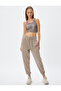 Jogger Sweatpants High Waist Lace-Up Pocketed Stitching Detail Modal Blend