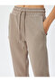 Jogger Sweatpants High Waist Lace-Up Pocketed Stitching Detail Modal Blend - 5