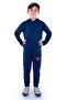 New Design Kangaroo Pocket Hooded Children's Tracksuit Mnk10073 Dark Blue - 2