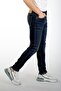 Jeff Normal Waist Slim Fit Very Narrow Leg Blue Men's Jean Trousers - 3